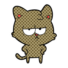 bored cartoon cat