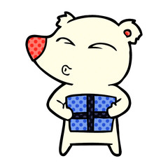 cartoon christmas polar bear