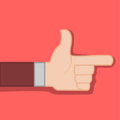 Finger Direction Gun Hand Gesture Vector Illustration Graphic