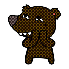 cartoon bear showing teeth