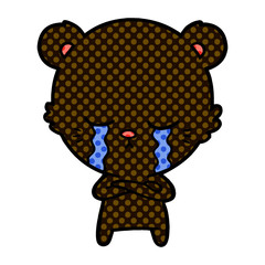 crying cartoon bear