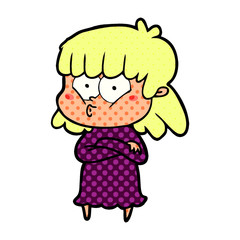 cartoon whistling girl