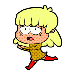 cartoon tired woman