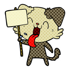 cartoon panting dog