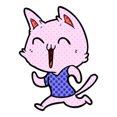 happy cartoon cat
