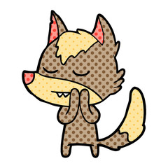 Fototapeta premium friendly cartoon wolf