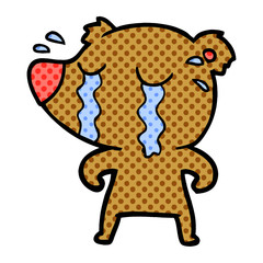 cartoon crying bear
