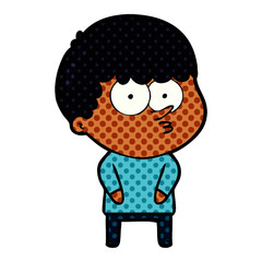 cartoon curious boy