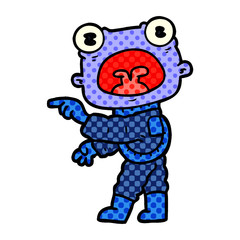 cartoon weird alien communicating