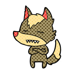 cartoon wolf showing teeth