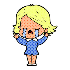 cartoon girl crying