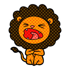 cartoon angry lion