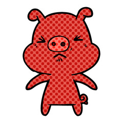 cartoon angry pig