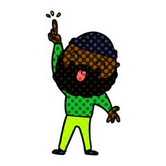 man with beard sticking out tongue