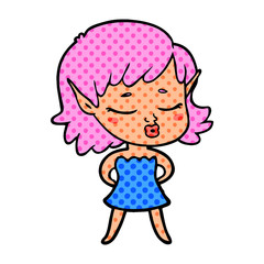 pretty cartoon elf girl