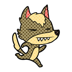 angry wolf running