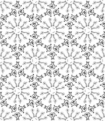 Kaleidoscope  pattern vector.  Psychedelic design element for wallpaper, scrapbooking, fabric. Monochrome background.