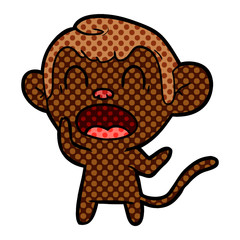 shouting cartoon monkey