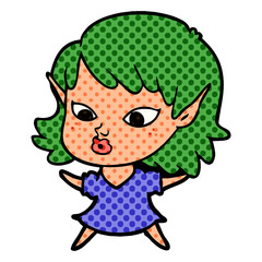 pretty cartoon elf girl