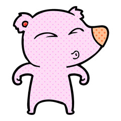 cartoon whistling bear