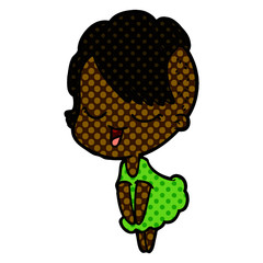 happy cartoon girl