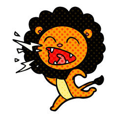 cartoon running lion