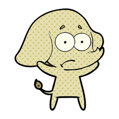 Obraz premium cartoon unsure elephant