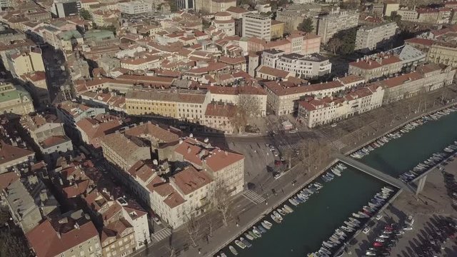 Old city, city by the sea, tiled roofs, old European city, Rijeka Croatia