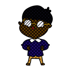 cartoon boy wearing spectacles