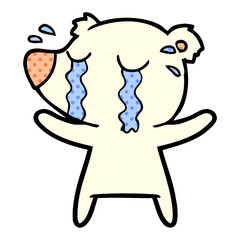 cartoon crying polar bear