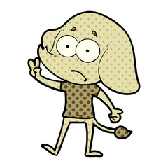 cartoon unsure elephant