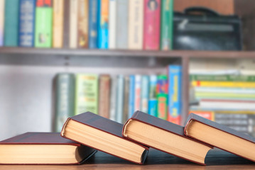 Books on the background of a bookshelf