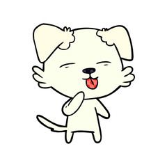 cartoon dog sticking out tongue