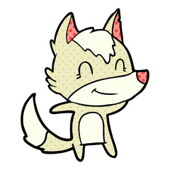 friendly cartoon wolf