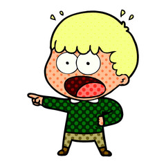 cartoon shocked man pointing
