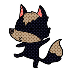 cartoon wolf pouting