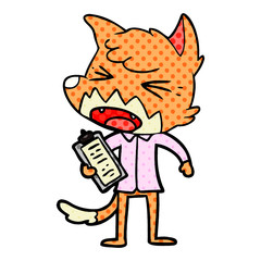 angry cartoon fox