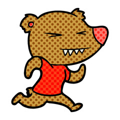 angry bear cartoon running