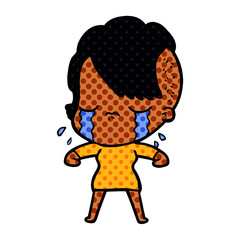 cartoon crying girl