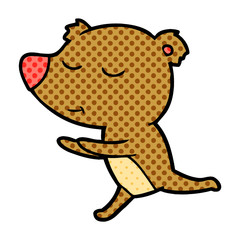 happy cartoon bear running