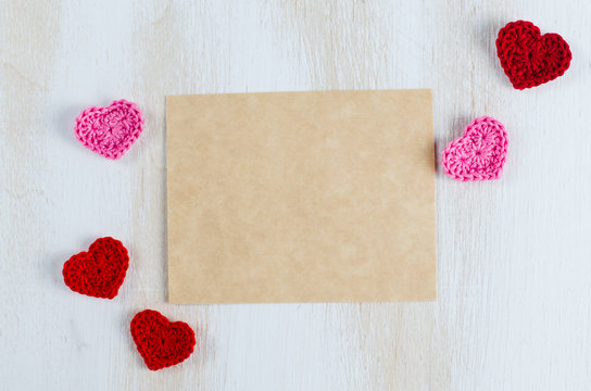 Empty greeting card for St. Valentine's Day