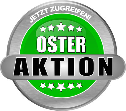 Oster Aktion Button rund gr&uuml;n gerade