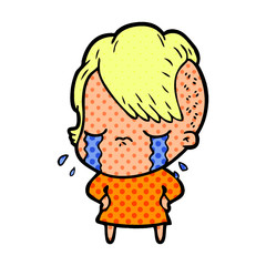cartoon crying girl