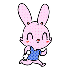cute cartoon rabbit running