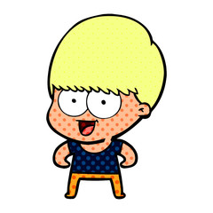 happy cartoon boy