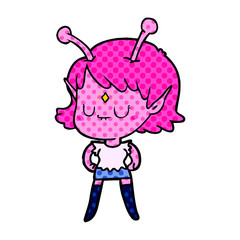 cartoon alien girl