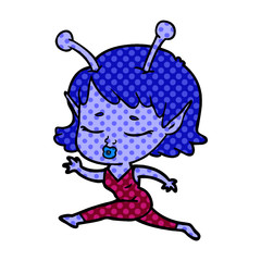 cute alien girl cartoon