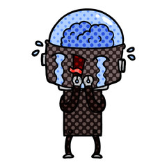 cartoon crying robot