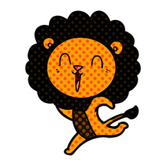 laughing lion cartoon running