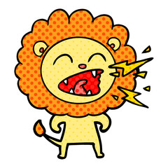 cartoon roaring lion